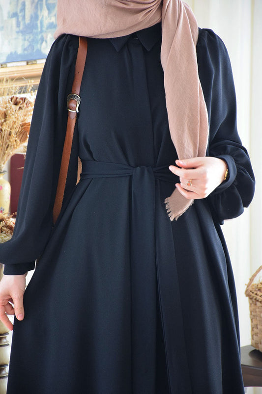 Collar Zipper Abaya - TwinkleLand