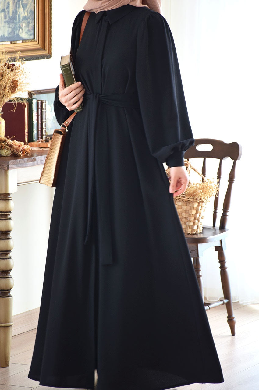 Collar Zipper Abaya - TwinkleLand