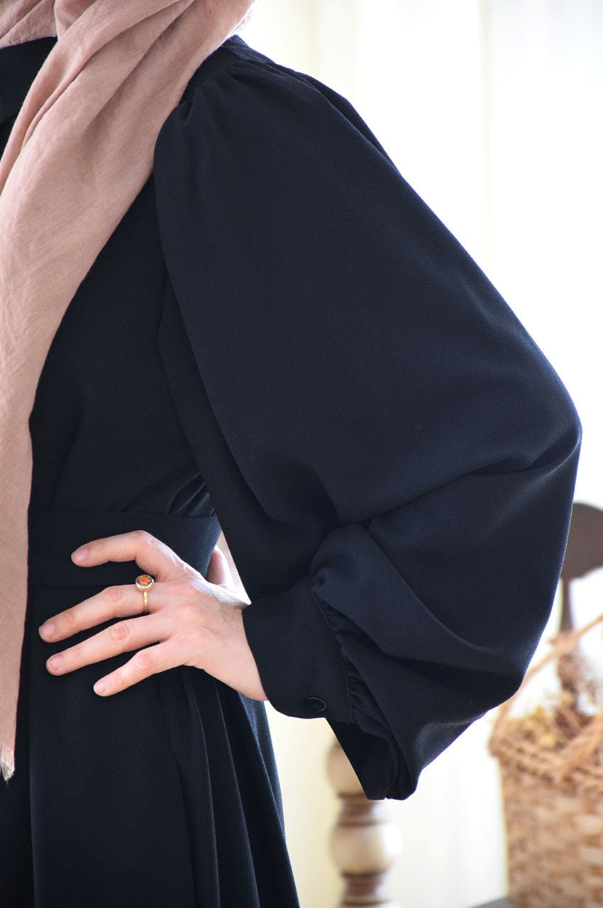 Collar Zipper Abaya - TwinkleLand