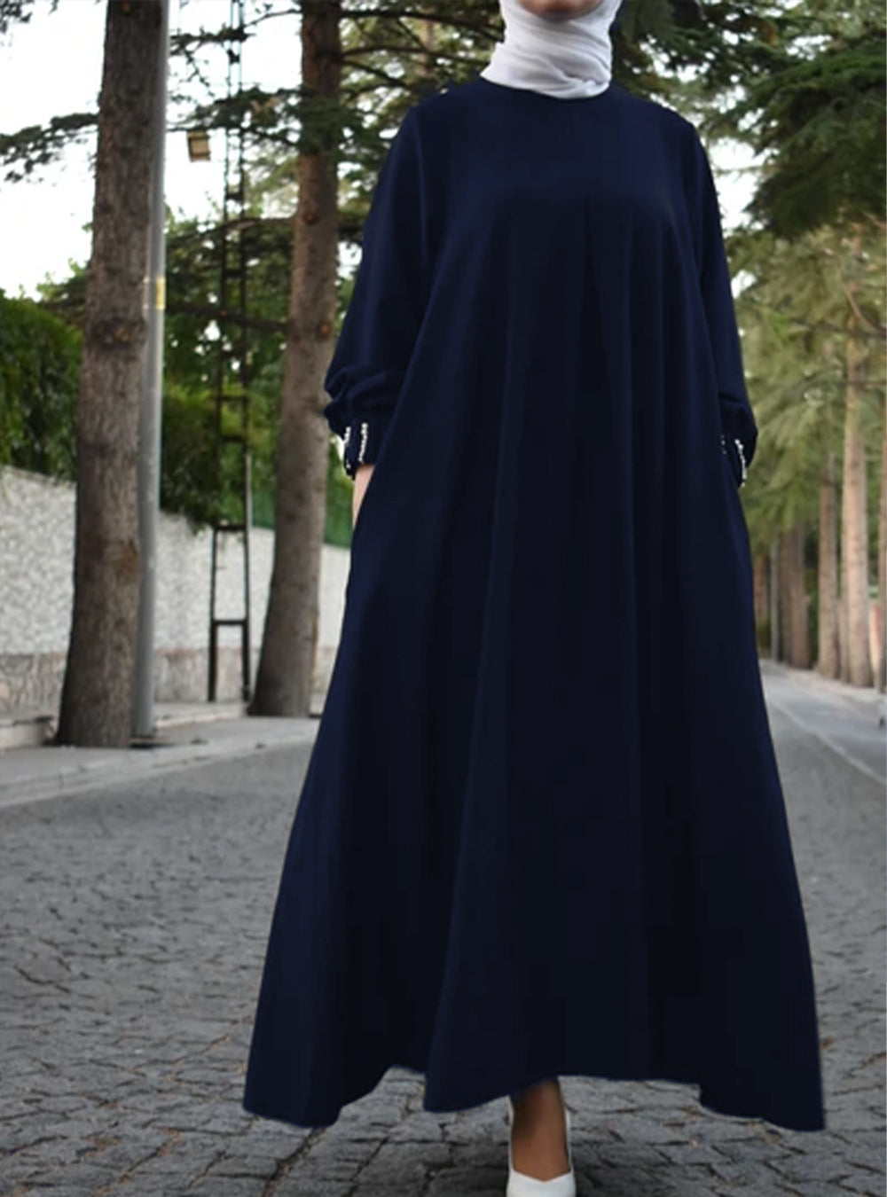 Pearl cuff Umbrella Abaya - TwinkleLand