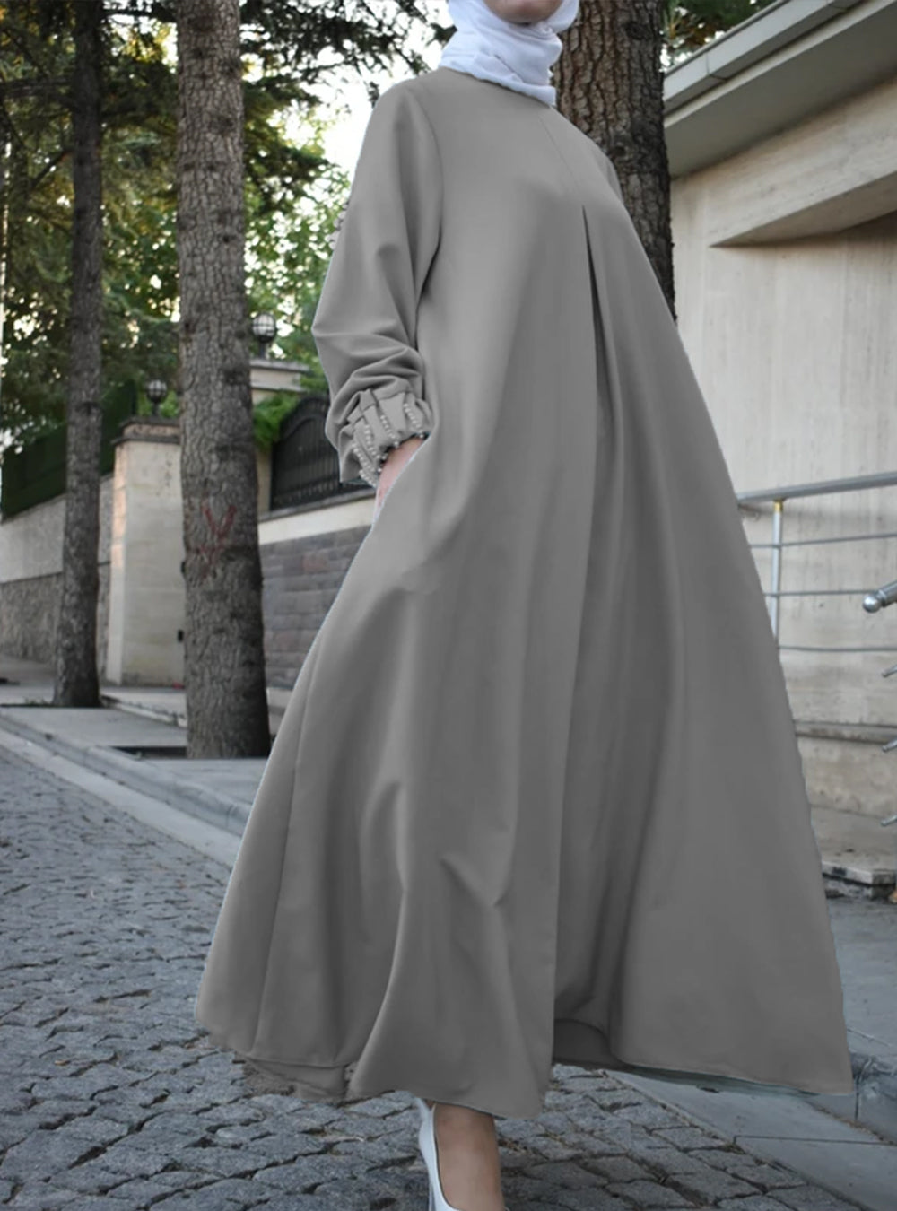 Pearl cuff Umbrella Abaya - TwinkleLand