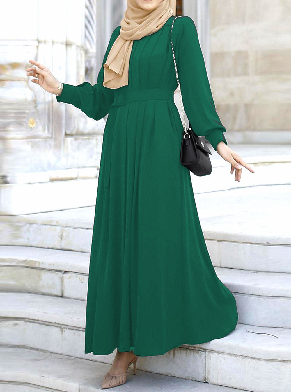 Elegant Pleated Abaya - TwinkleLand