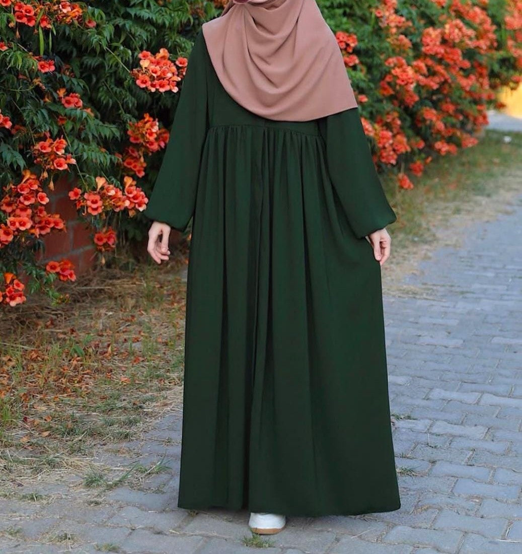 Zipper Pleated Abaya - TwinkleLand