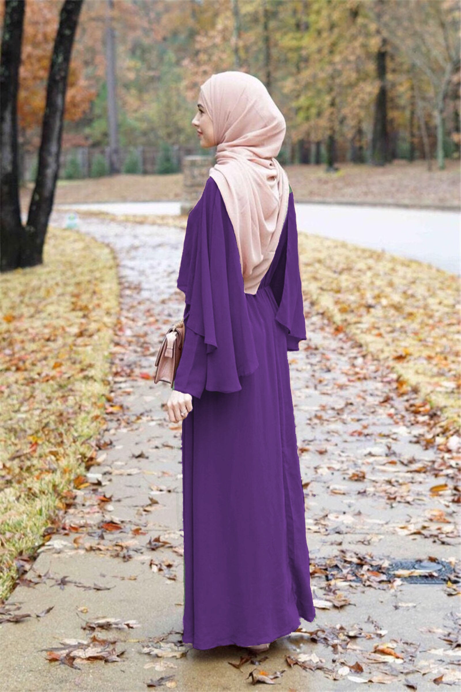 Purple clearance colour abaya